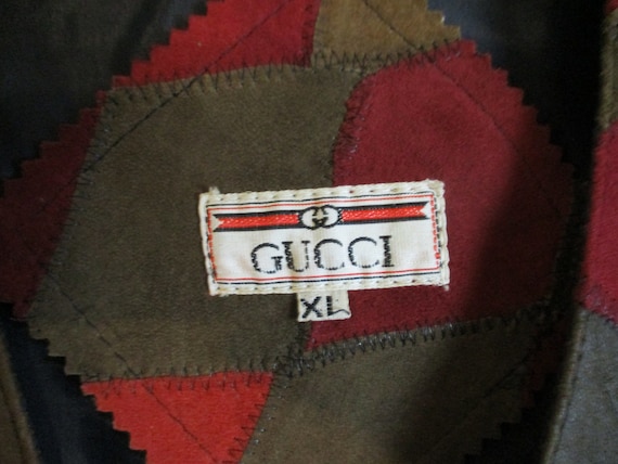 Vintage Gucci Patchwork Leather Vest XL - image 8