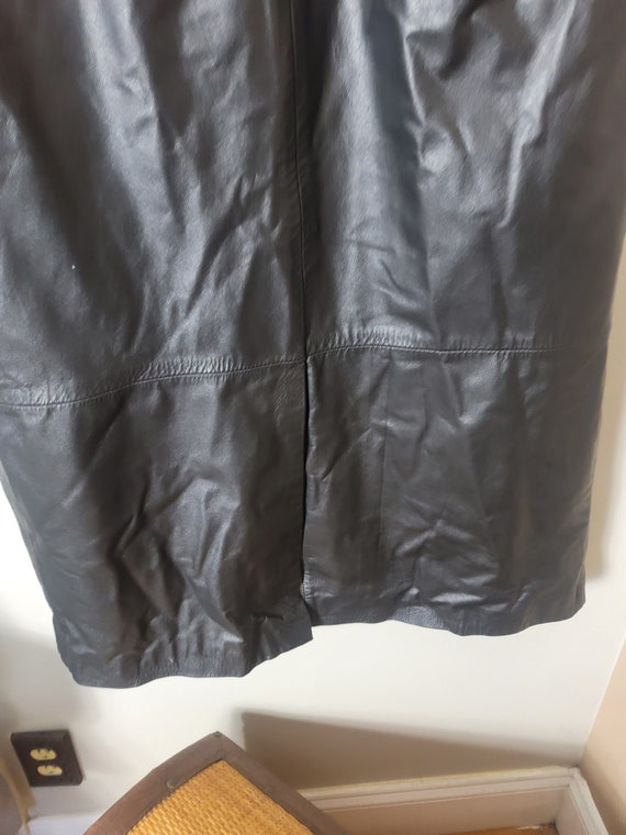 Comint genuine leather long trench coat size M - image 4