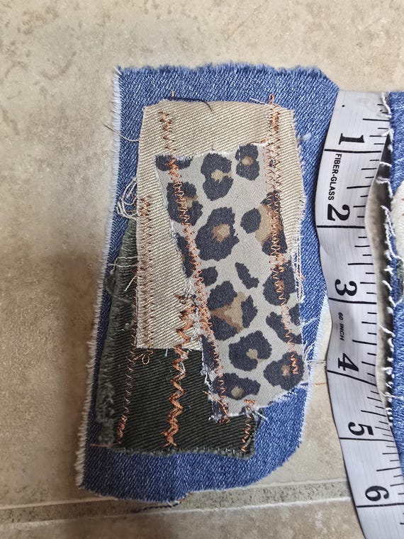 Denim camoflouge & animal print patches for sewing, crafts etc View 3