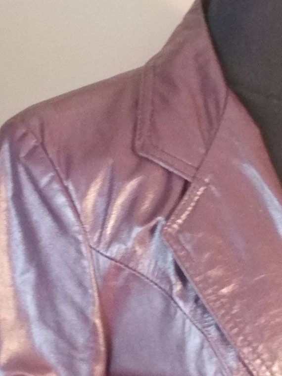 Vintage Purple Leather Blazer size 11 - image 6