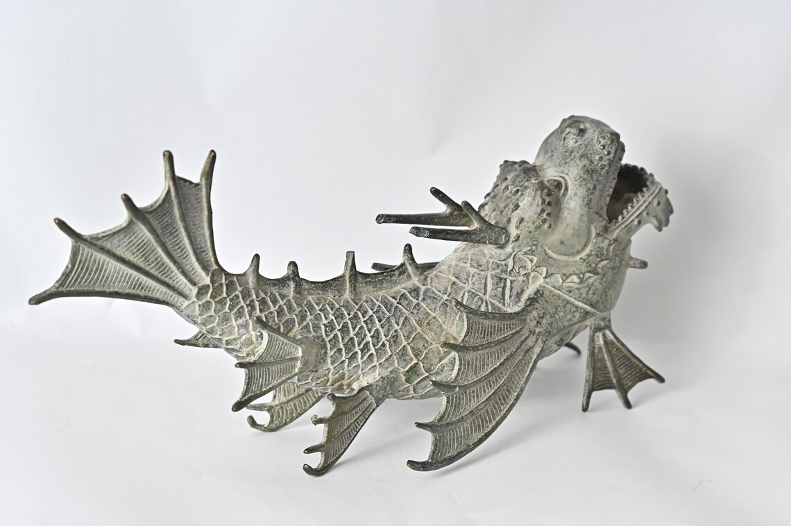 Chinese Bronze Statue Dragon Fish /Fish sculpture Etsy