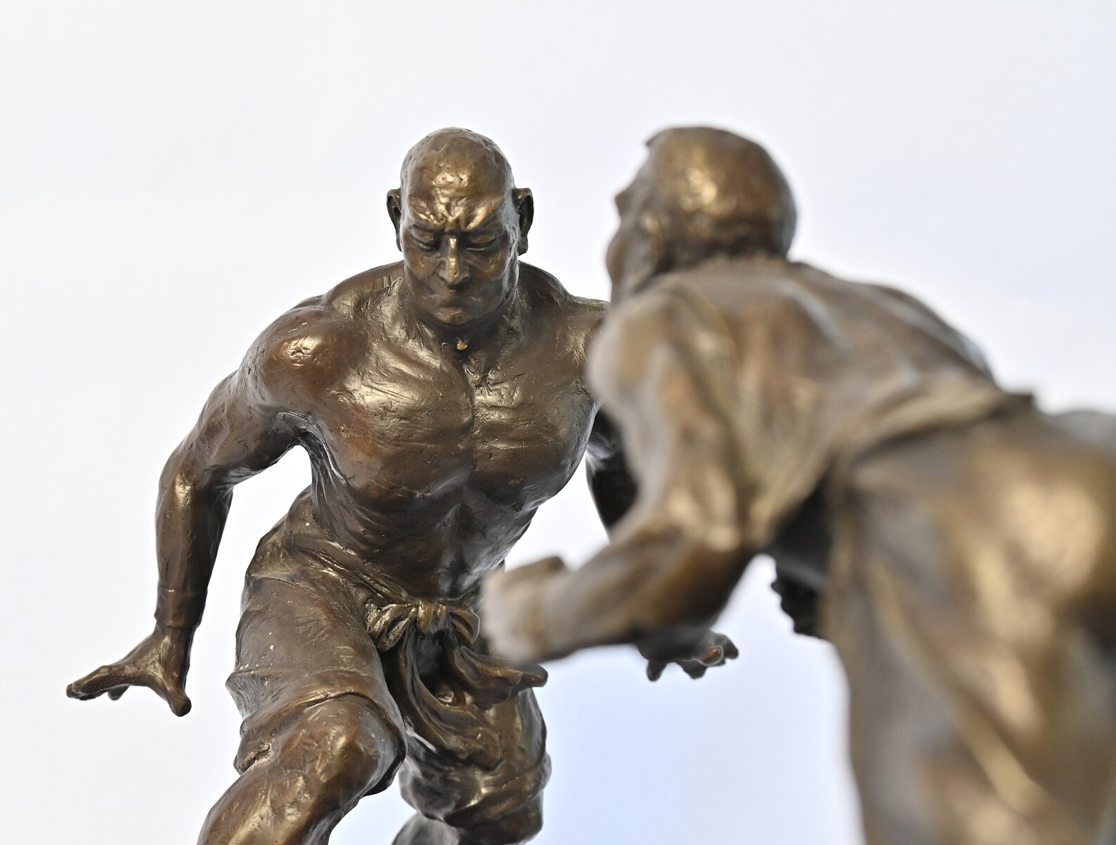 Bronze statue two wrestling men Etsy