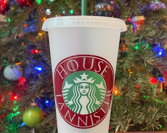 Game of Thrones House Lannister Starbucks Reusable Venti Iced Cold Cup