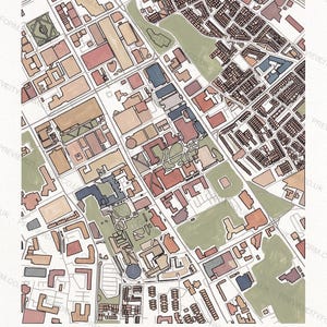 Oxford Road colour-in map — the real streets and building outlines of Oxford Road, Manchester, ready to colour