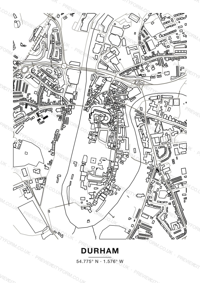 Durham colour-in map — this is what you download, a blank printable outline to colour yourself