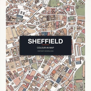 Sheffield colour-in map — printable city map, instant download