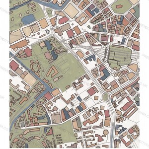 Victoria Square colour-in map — the real streets and building outlines of Victoria Square, Birmingham, ready to colour