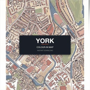 York colour-in map — printable city map, instant download