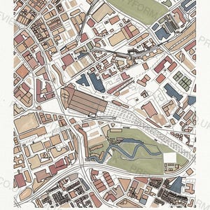 Piccadilly colour-in map — the real streets and building outlines of Piccadilly, Manchester, ready to colour