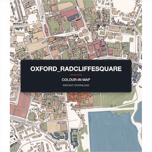 Oxford_radcliffesquare colour-in map — printable city map, instant download