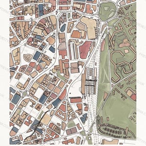 City Centre colour-in map — the real streets and building outlines of City Centre, Sheffield, ready to colour