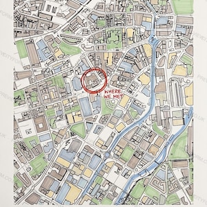 Sheffield colour-in map coloured by hand, Marker example — the map prints blank for you to colour