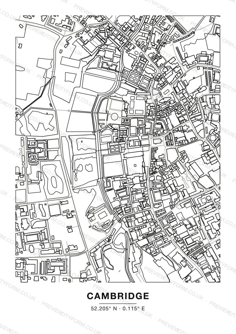 Cambridge_kingscollege colour-in map — this is what you download, a blank printable outline to colour yourself