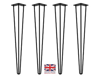 71cm/28" Premium Hairpin Legs - Set Of 2 or 4 - Multiple Colours - Desk/Table - Made In The UK