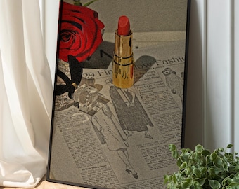 Vintage Fashion Newspaper Poster – Digital Download | Retro Photo | Instant Download