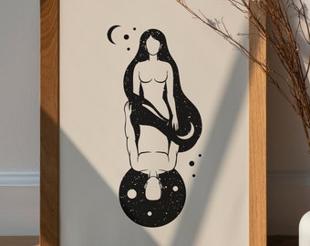 Arte impreso de manifestación divina de la llama gemela masculina y femenina