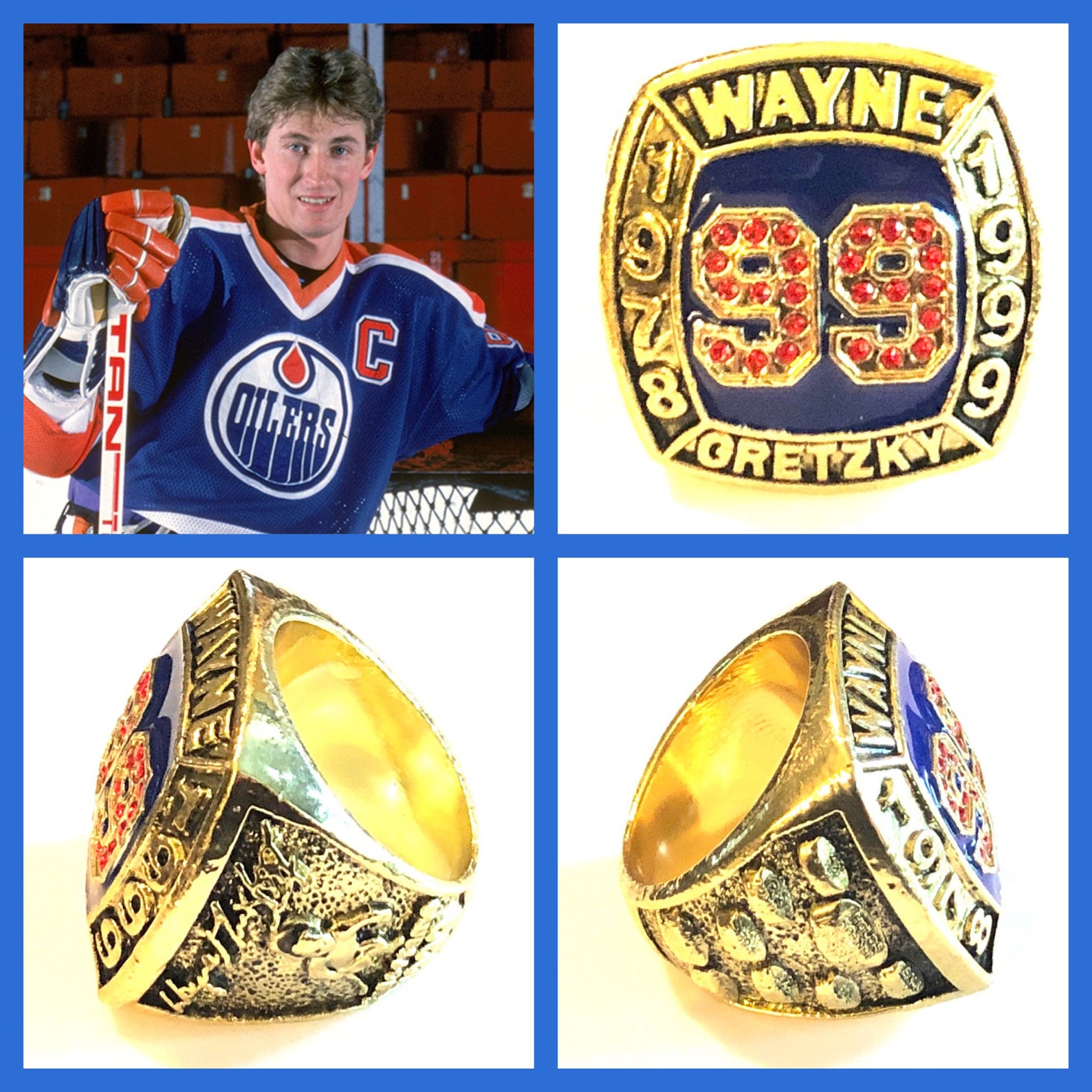 Edmonton Oilers Wayne Gretzky Hall Of Fame Induction Ring Size Etsy