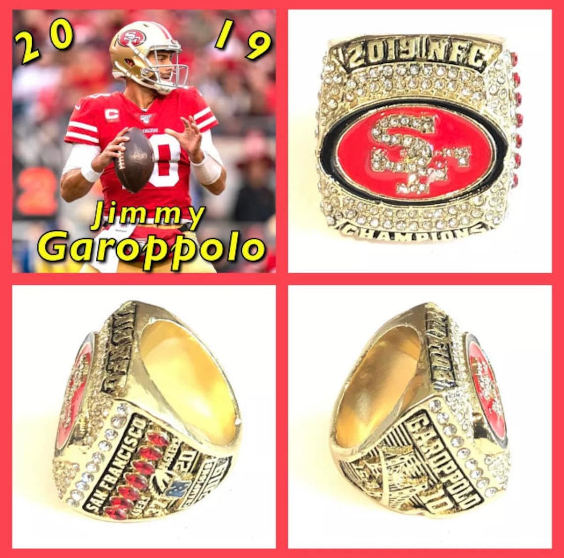 San Francisco 49ers Jimmy Garoppolo 2019 NFC Championship Ring Etsy