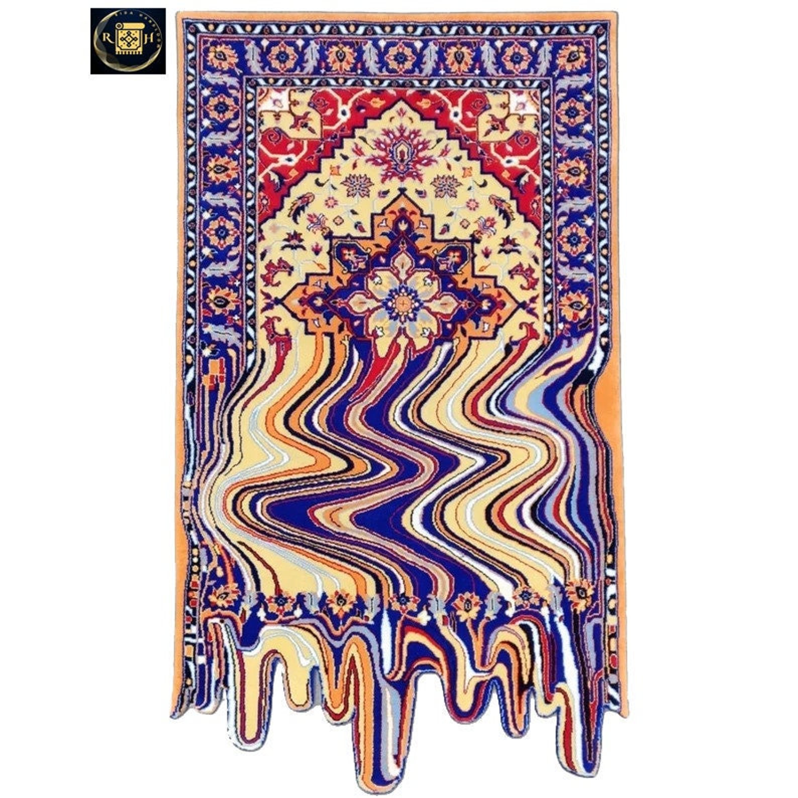 Persian Melting Rug Anatolian Motiff Melting Tufted Rug Hand Etsy