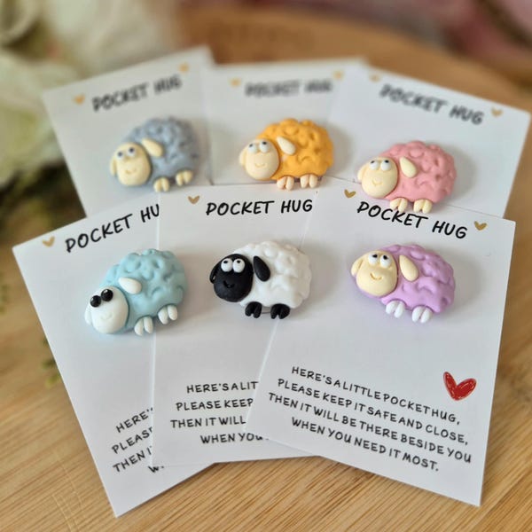 Sheep Pocket Hug Magnet: Thinking of You Gift