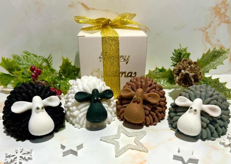 Handmade Christmas Soap Sheep, Easter, Birthday, Mother day Gift,Shea Butter Soap, SLS Free image 1