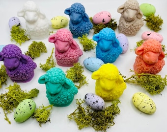 Jabón de cordero bebé hecho a mano Oveja, Pascua, cumpleaños, regalo del Día de la Madre, jabón de manteca de karité,