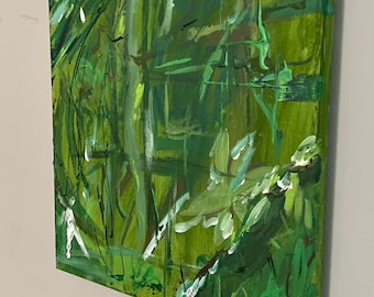 Green Acrylic Abstract painting