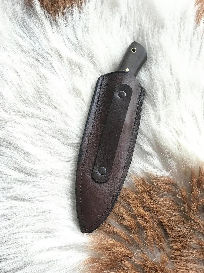 Custom Made Bushcraft Blade with Leather Sheath Blade Survival Sword Kukri Camp and Machete handmade Knives machete sheath Walnut Handle