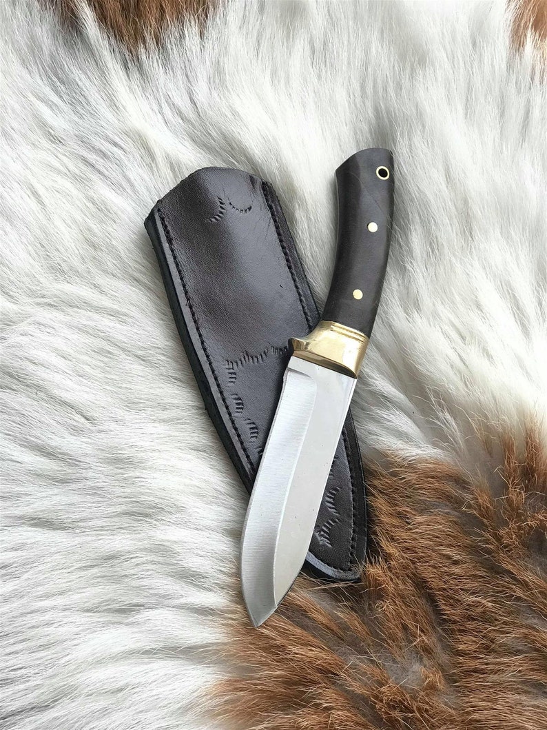 Custom Made Bushcraft Blade with Leather Sheath Blade Survival Sword Kukri Camp and Machete handmade Knives machete sheath Walnut Handle