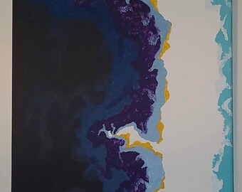 Geode Inspired Abstract Painting