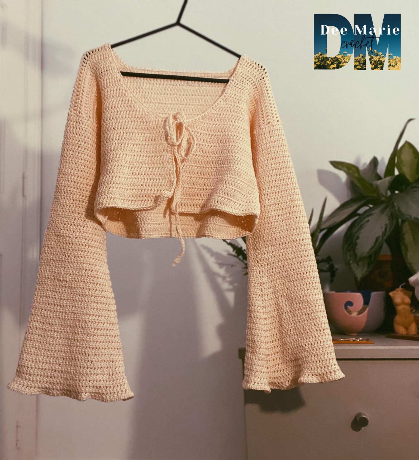Tie Front Crochet Cardi