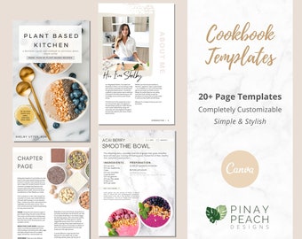 Modern Recipe Book Template | Family Cookbook Template | Ebook Template | Recipe Ebook | Recipe Card Printable | Lead Magnet | Recipe Binder