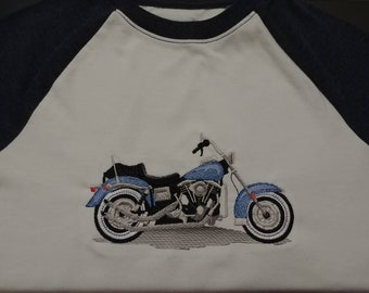 MOTORCYCLE Design Machine Embroidered Youth Boys Kids Birthday T-Shirts /Adults sizes sold separately