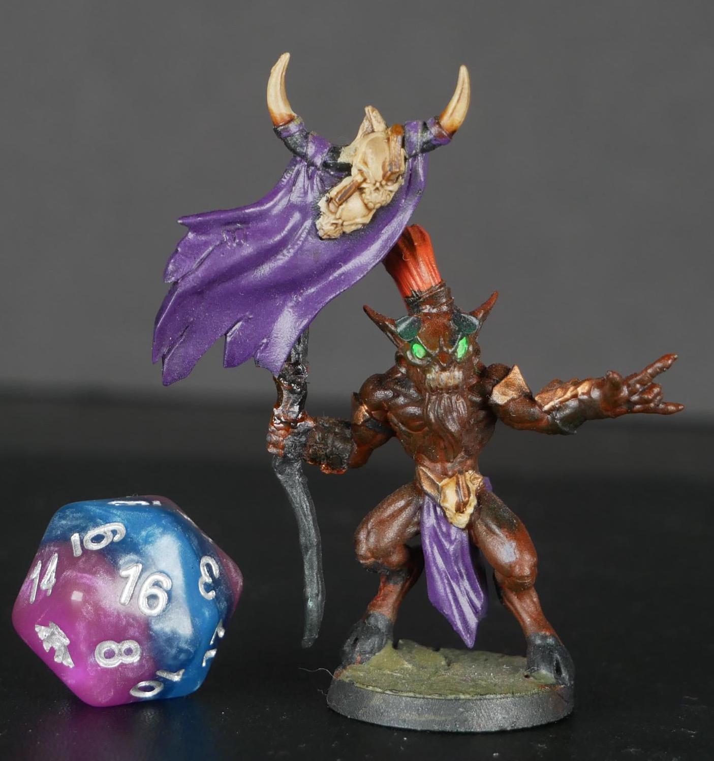 Hand painted Demon Warlock miniature | TTRPG | DND | Pathfinder | Fantasy Miniature