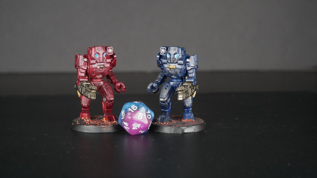 Hand Painted Attack Robots (2) Miniature | Sci Fi | Wargame | TTRPG - Etsy