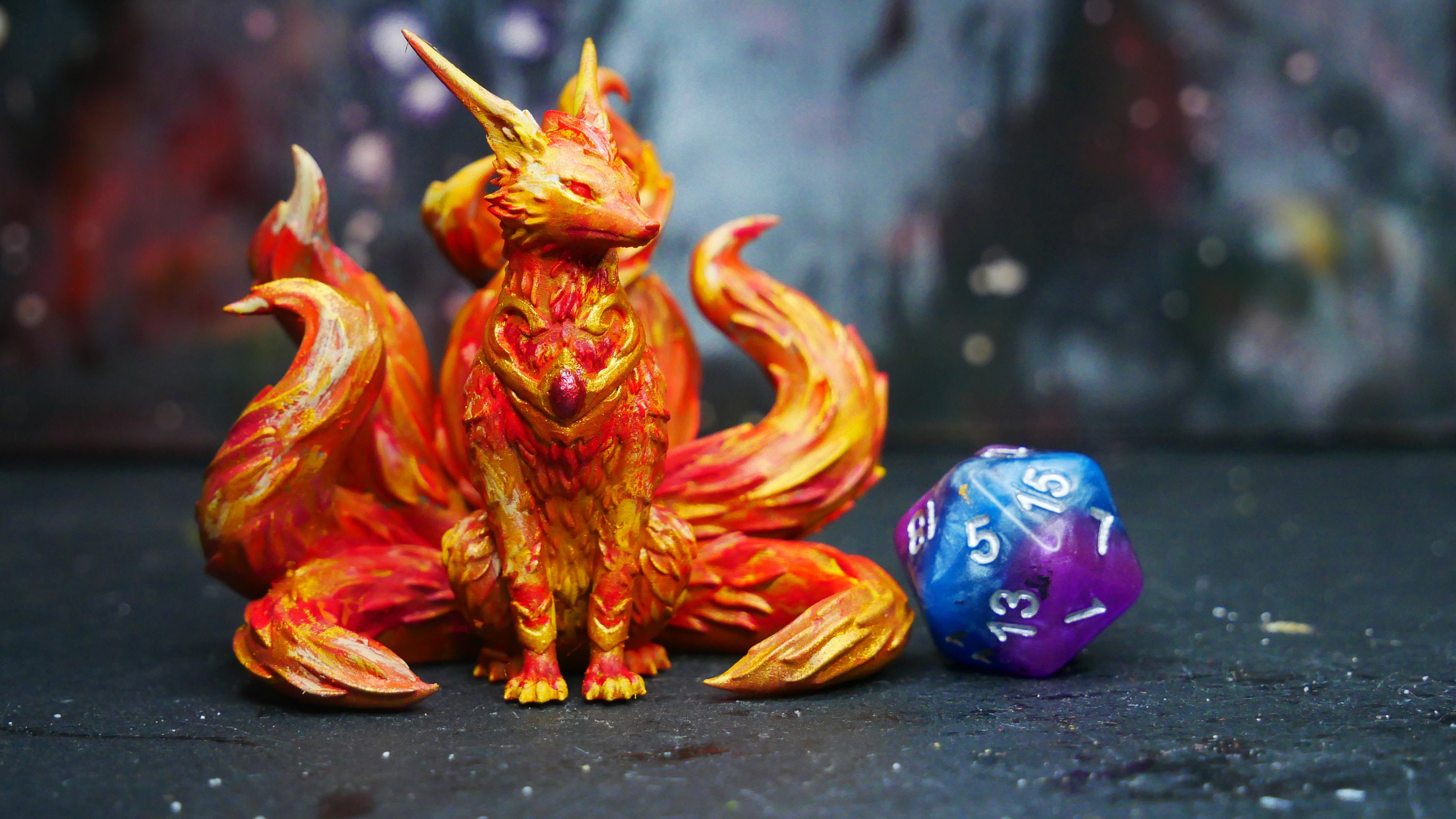 CustomPainted Kitsune Miniature TTRPG Mini DND RPG — Hawksmoor's Menagerie