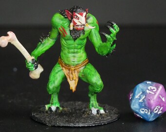 Hand painted Vicious Troll Warleader miniature | TTRPG | RPG | DND