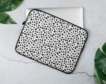 Dalmatian Print Laptop Sleeve | Boho Chic MacBook Air Pro 13 Case, Aesthetic 13" 15" Laptop Sleeve