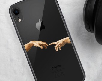The Creation of Adam Michelangelo iPhone & Samsung S10 S20 Case, Renaissance, The Hands of God and Adam Tumblr Art Phone Case Aesthetic Gift
