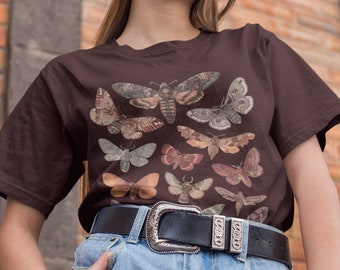 Cottagecore Moth T-Shirt | Dark Academia Aesthetic Shirt | Bug Insect Shirt | Goblincore Tee | Cottage Core Clothing