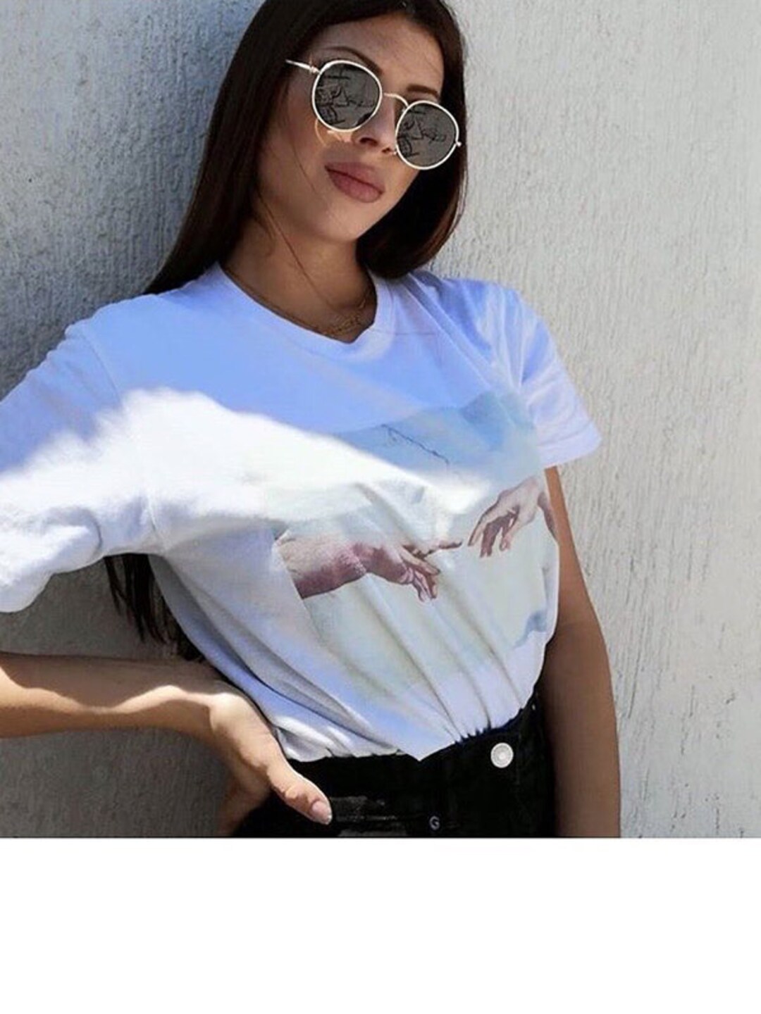 La creazione di Adam Michelangelo T-Shirt, Rinascimento, Le mani