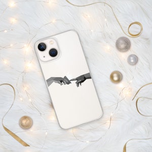 The Creation of Adam Michelangelo iPhone Case | Geometric | Renaissance | The Hands of God Adam Tumblr Art Phone Case | Aesthetic Gift