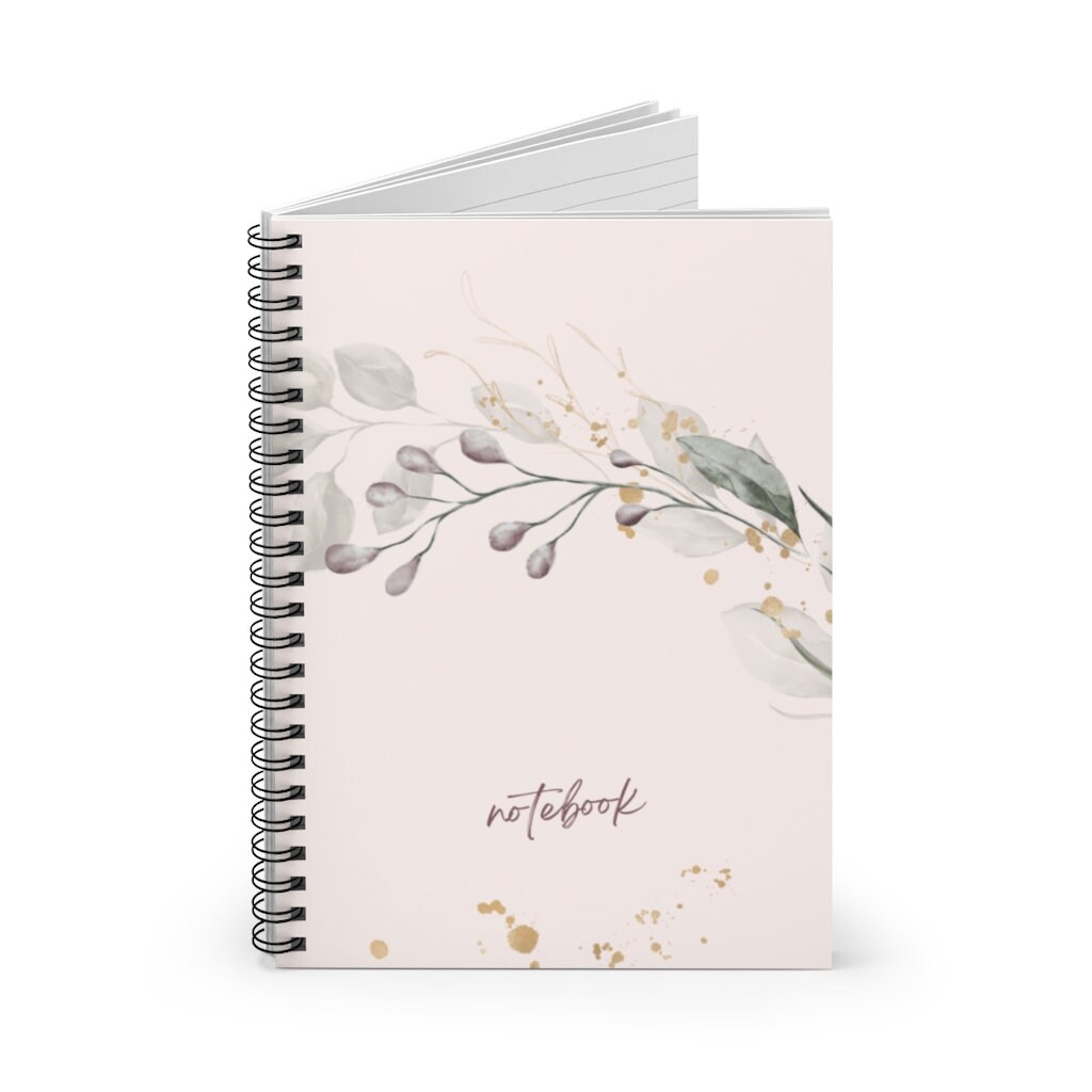Carnet Ligné A5 Motif Floral - 124 Pages - Papier FSC - Idéal Journal/Bullet Journal