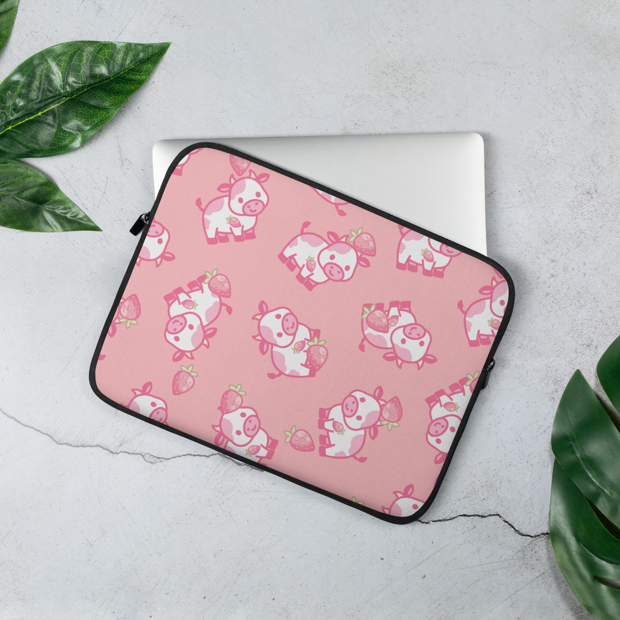 Kawaii Pink Heart Bear Laptop Case & Bag Set - LoliFairies Kawaii Shop