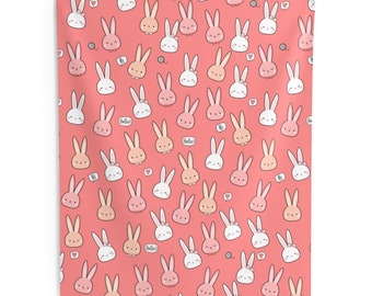 Kawaii Bunny Tapestry | Cute Kawaii Indoor Wall Tapestries | Japanese Pink Tapestry | Kawaii Wall Decor