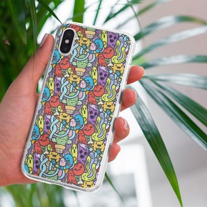 Kawaii Doodles iPhone Case | Cute & Colorful Japanese Illustrations Phone Case