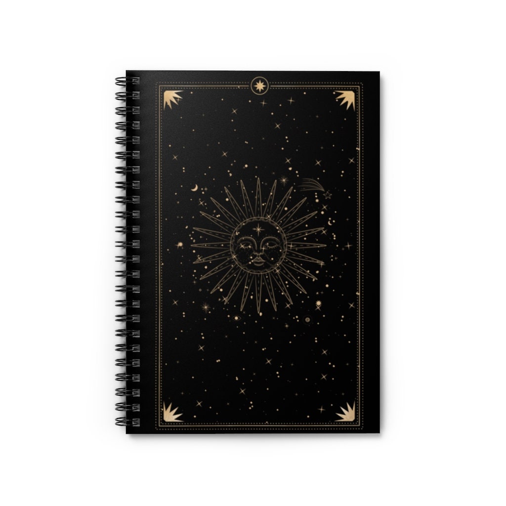 Mystical Sun Notebook | Celestial Spiral Notebook | Witchy Journal ...