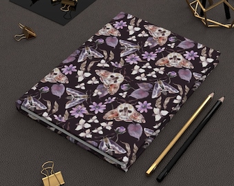 Dark Magic Moth Hardcover Journal | Cottagecore Journal | Dark Academia Aesthetic Journal Notebook |  Mystical Journal Notebook