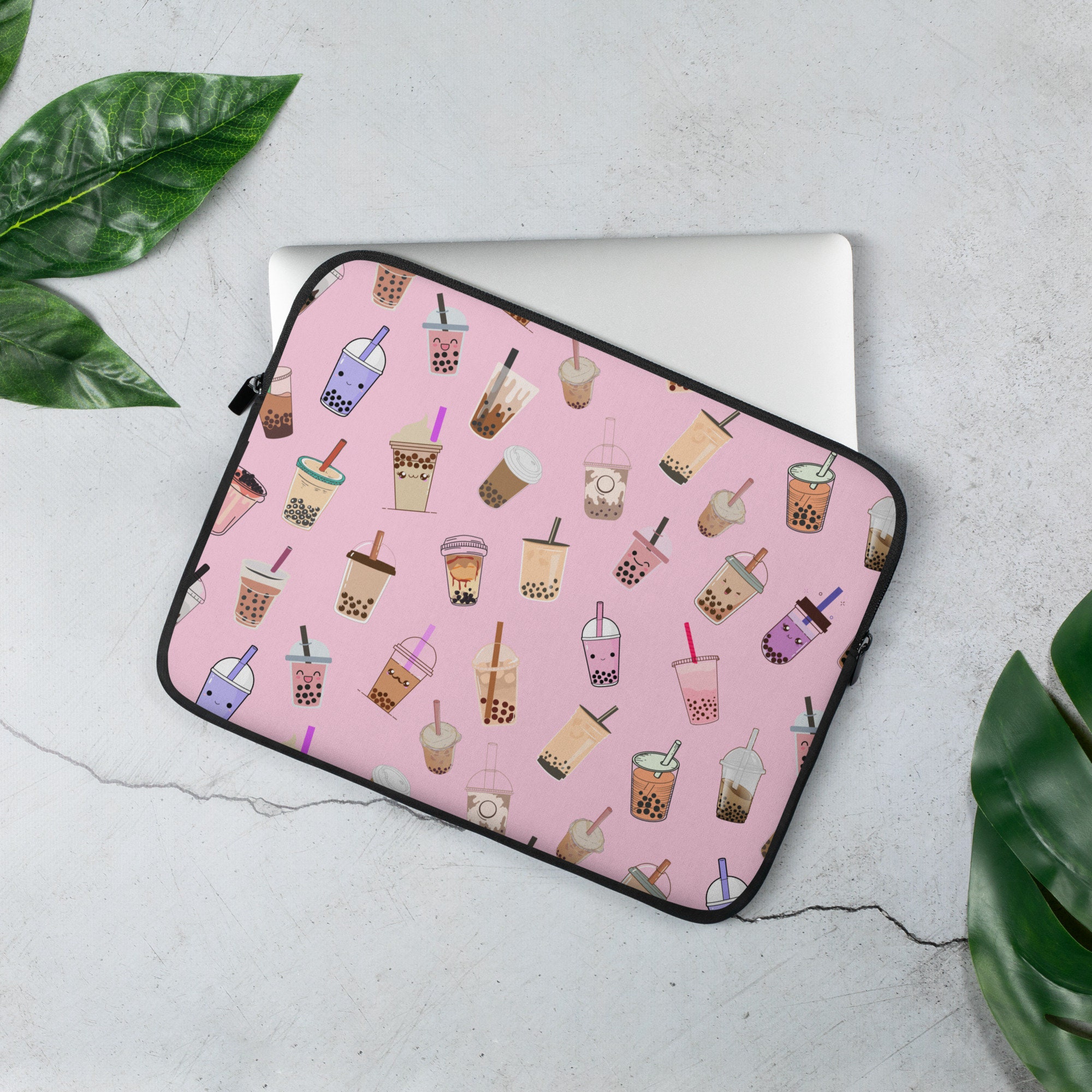 Boba Milk Tea Laptop Sleeve Kawaii MacBook Air Pro 13 Case Kawaii Bubble Tea Laptop Sleeve 13 15 Etsy Ireland