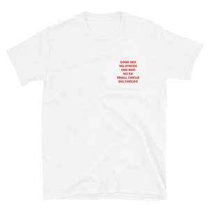 Good Sex No Stress One Boo No Ex Small Circle Big Checks T-shirt ...